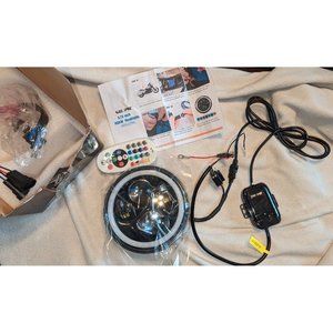 SUNPIE 5.75" Halo LED Headlight Bluetooth Lights Harley Davidson RGBW NIB